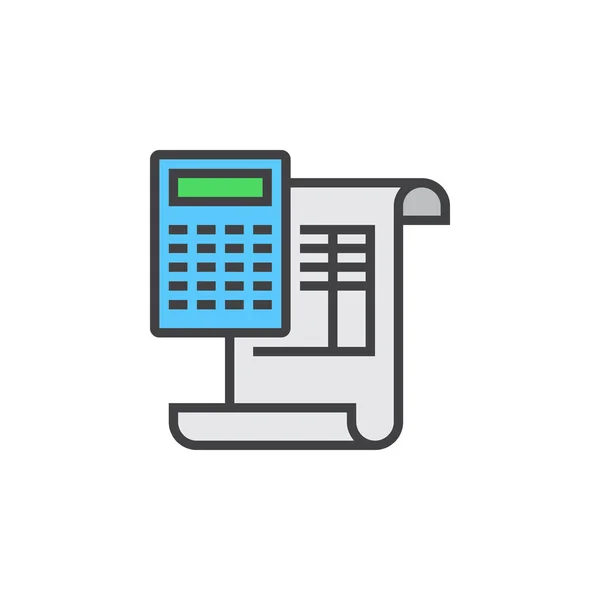 Boekhouding Lijn Pictogram Boekhouding Gevulde Omtrek Vector Ondertekenen Lineaire Kleurrijke — Stockvector