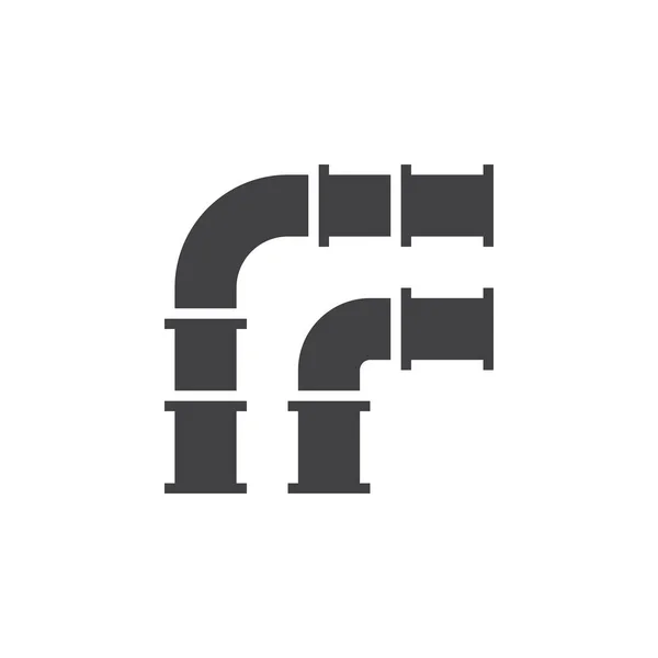 パイプライン アイコン ベクトルいっぱいフラット記号 ホワイト ロゴの図に分離された固体のピクトグラム — ストックベクタ