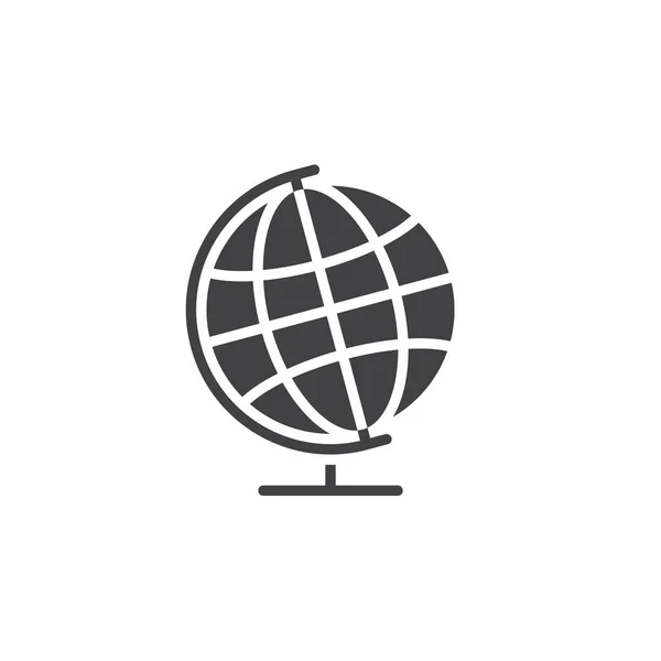 Вектор Значка Глобусу Суцільний Логотип Піктограма Ізольована Білому Фоні Ідеальна — стоковий вектор