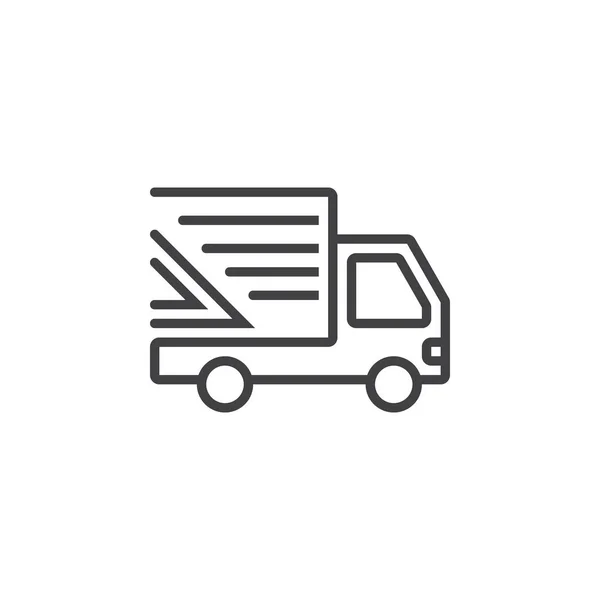 运输符号 卡车线图标 轮廓矢量符号 线性象形图隔离在白色 徽标插图 — 图库矢量图片
