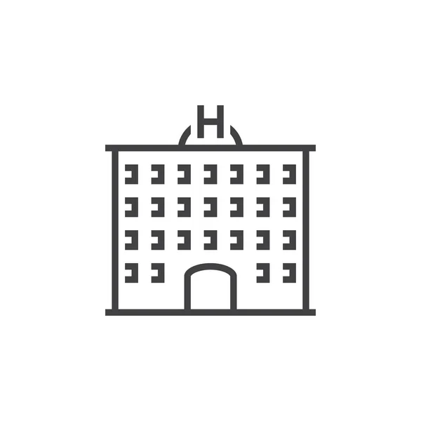 Hotel Liniensymbol Umrissvektorlogo Lineares Piktogramm Auf Weiß Isoliert Pixelperfekte Illustratio — Stockvektor