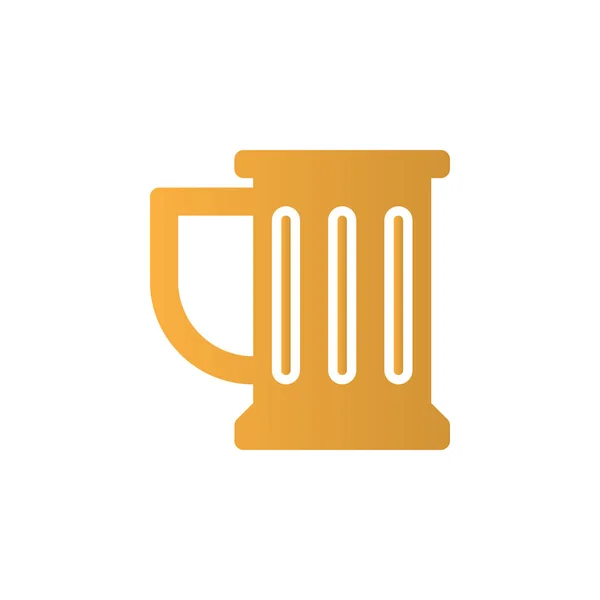 Vettore Icona Tazza Birra Illustrazione Logo Solido Bar Pittogramma Isolato — Vettoriale Stock