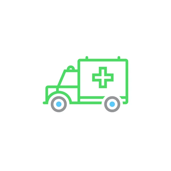 Rettungswagen Medizinisches Fahrzeug Linie Symbol Umriss Vektor Logo Illustration Lineares — Stockvektor