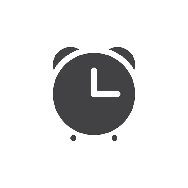 目覚まし時計のアイコン ベクトル 固体のロゴの図 白で隔離ピクトグラム — ストックベクタ