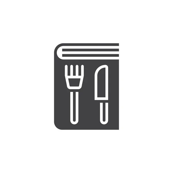 Yemek Kitabı Simge Vektör Sağlam Düz Işareti Beyaz Logo Illüstrasyon — Stok Vektör
