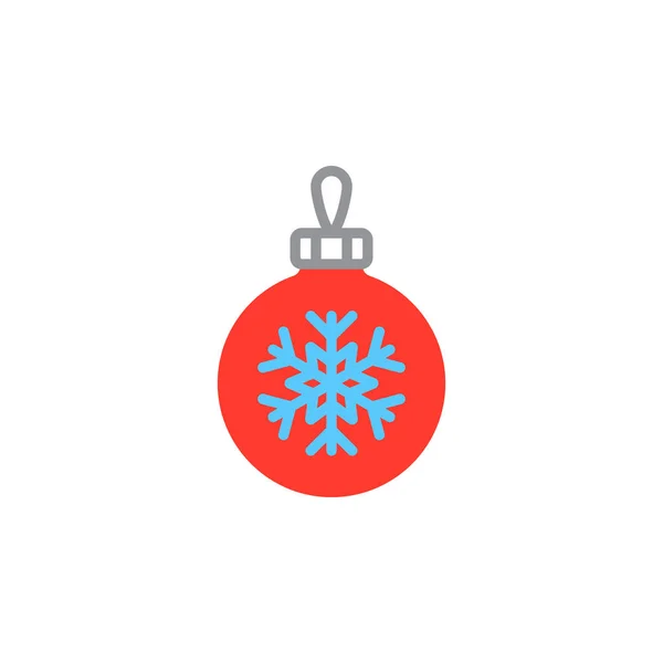 Christmas Tree Ball Snowflake Icon Vector Filled Flat Sign Solid — Stock Vector