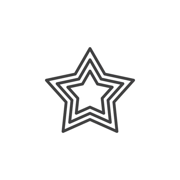 Star Line Ikonu Vektorové Obrysy Podepsat Lineární Piktogram Izolované Bílém — Stockový vektor