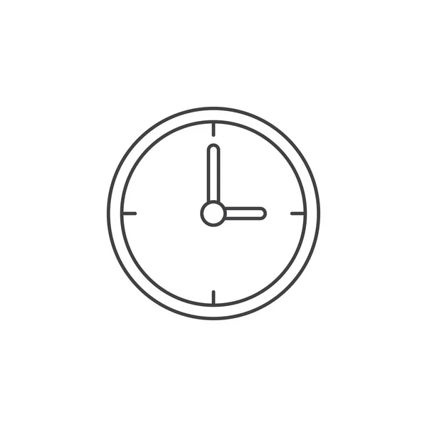 Icono Línea Delgada Del Reloj Ilustración Del Logotipo Del Vector — Archivo Imágenes Vectoriales