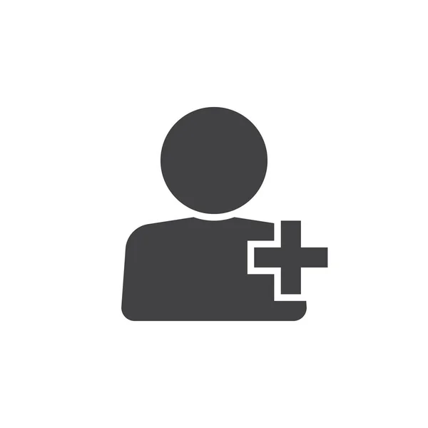 Προσθήκη Χρήστη Εικονίδιο Διάνυσμα Στερεά Λογότυπο Εικονογράφηση Εικονόγραμμα Που Απομονώνονται — Διανυσματικό Αρχείο