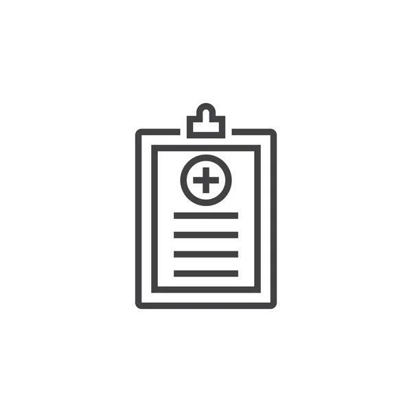Tıbbi Rapor Simgesi Pano Satırı Simgesi Anahat Vektör Logo Illüstrasyon — Stok Vektör