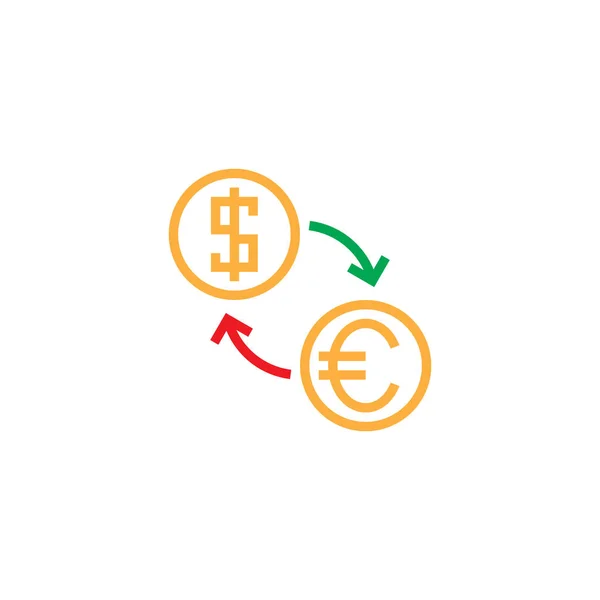 Währungswechsel Linie Symbol Umriss Vektor Logo Lineares Piktogramm Auf Weiß — Stockvektor