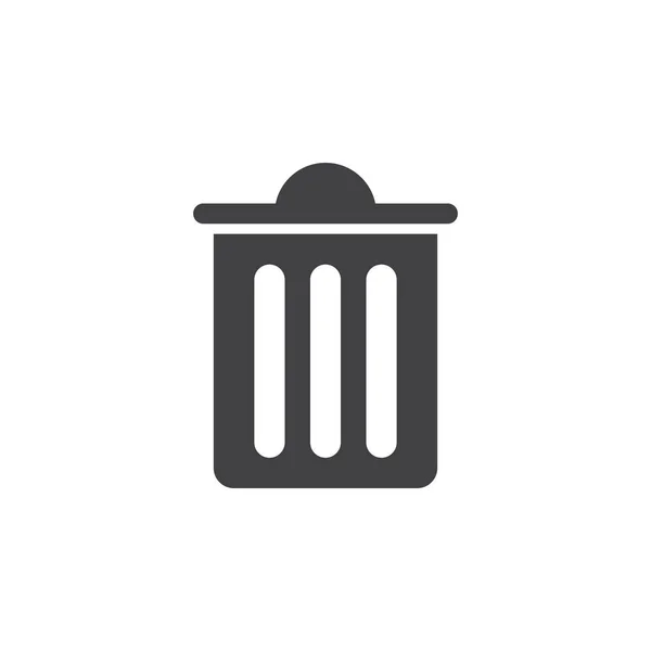 Vetor Ícone Lixo Bin Excluir Ilustração Logotipo Sólido Pictograma Isolado —  Vetores de Stock