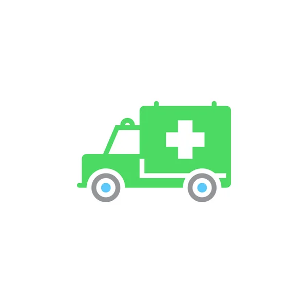 Symbole Ambulance Véhicule Médical Icône Vecteur Illustration Logo Solide Pictogramme — Image vectorielle