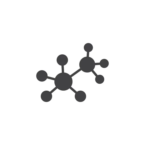 Vector Icono Molécula Logotipo Sólido Pictograma Aislado Blanco Pixel Ilustración — Archivo Imágenes Vectoriales