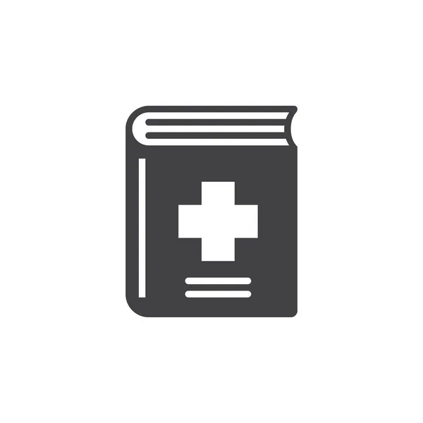 Libro Registros Médicos Vector Icono Ilustración Logotipo Sólido Pictograma Aislado — Vector de stock