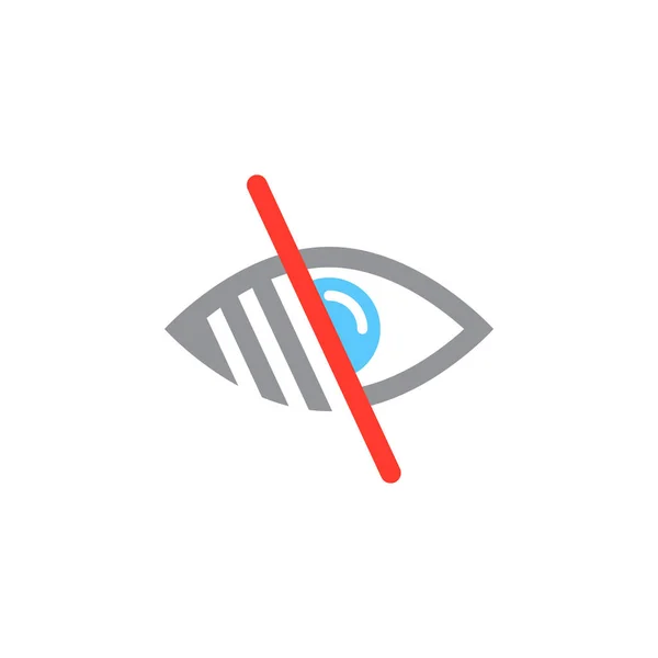 Low Vision Symbol Blindness Line Icon Outline Vector Logo Illustration — Stock Vector