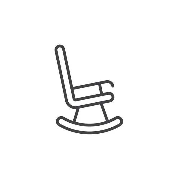 Rocking Chair Line Icon Outline Vector Sign Linear Pictogram Isolated — Stock Vector