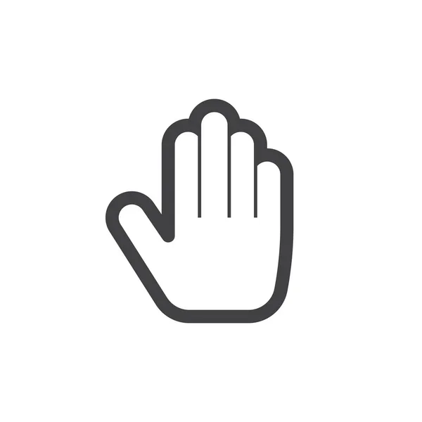 Símbolo Mão Ícone Linha Ilustração Logotipo Vetor Contorno Pictograma Linear — Vetor de Stock