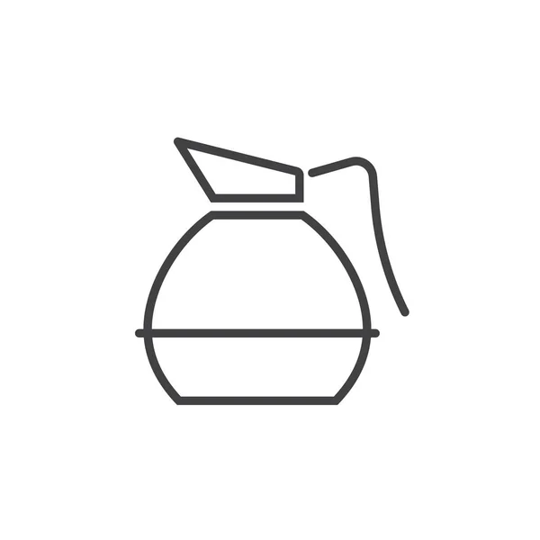 Kaffee Dekanter Liniensymbol Umrissvektorzeichen Lineares Piktogramm Auf Weiß Isoliert Logo — Stockvektor