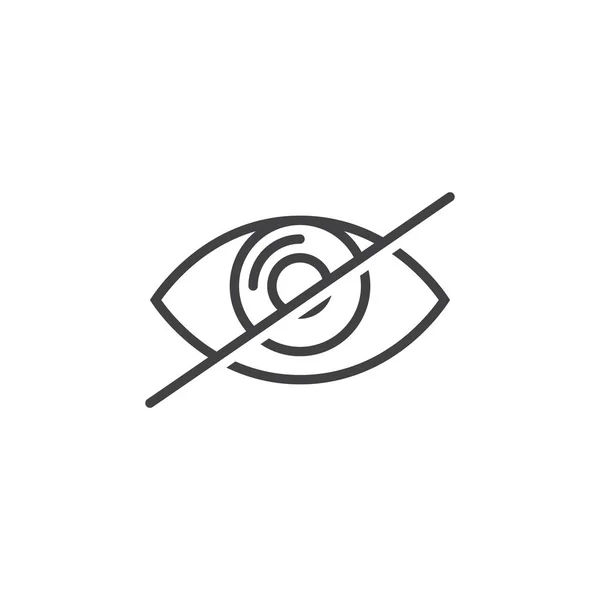 Verbergen Lijn Pictogram Strikeout Oog Contour Vectorillustratie Logo Lineaire Pictogram — Stockvector