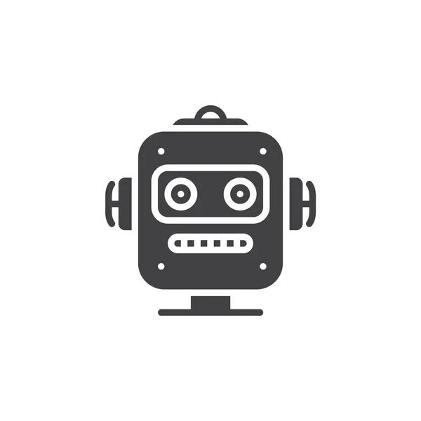 Vecteur Icône Tête Robot Panneau Plat Rempli Pictogramme Solide Isolé — Image vectorielle