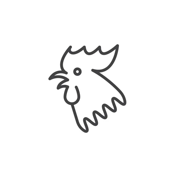 公鸡2017中国生肖线图标 轮廓矢量符号 线性象形文字隔离在白色 徽标插图 — 图库矢量图片