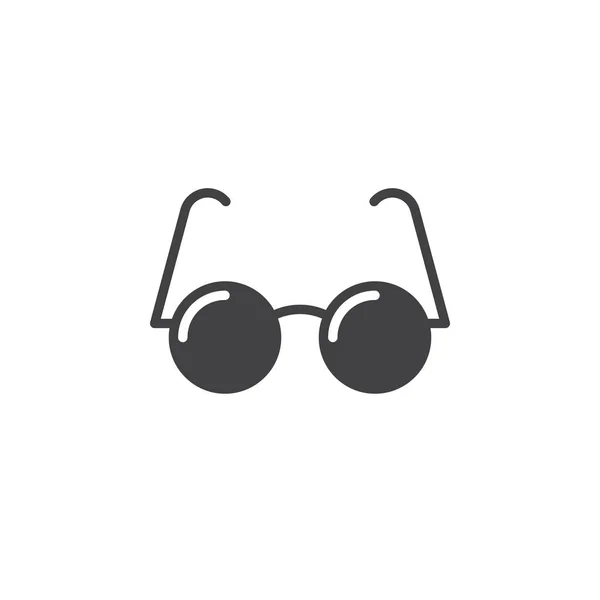 眼镜图标向量 眼镜固体标志插图 在白色查出的象形图 — 图库矢量图片