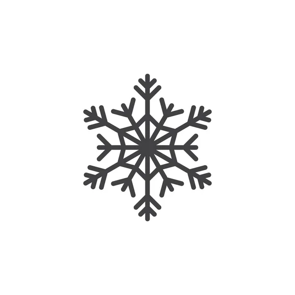 Koude Symbool Snowflake Lijn Pictogram Overzicht Vector Ondertekenen Lineaire Pictogram — Stockvector