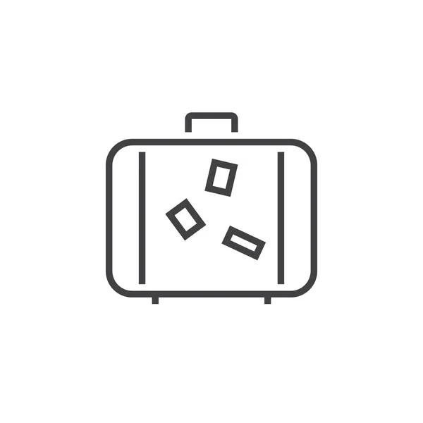 Bagażu Linii Ikony Logo Wektor Zarys Bagażu Liniowe Piktogram Białym — Wektor stockowy