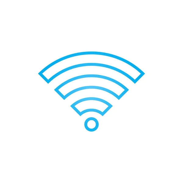 Wifi Sinyal Satırı Simgesi Kablosuz Anahat Vektör Logo Illüstrasyon Doğrusal — Stok Vektör
