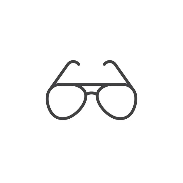 Ícone Linha Dos Óculos Sol Sinal Vetor Esboço Dos Óculos — Vetor de Stock
