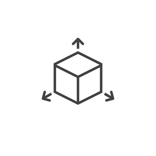 Εικονίδιο Κύβου Γραμμή Εικονογράφηση Λογότυπο Φορέα Διάρθρωσης Γραμμική Εικονόγραμμα Που — Διανυσματικό Αρχείο