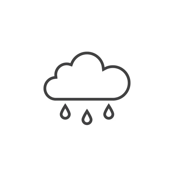 Bulut Yağmur Satırı Simgesi Anahat Vektör Logo Illüstrasyon Doğrusal Piktogram — Stok Vektör