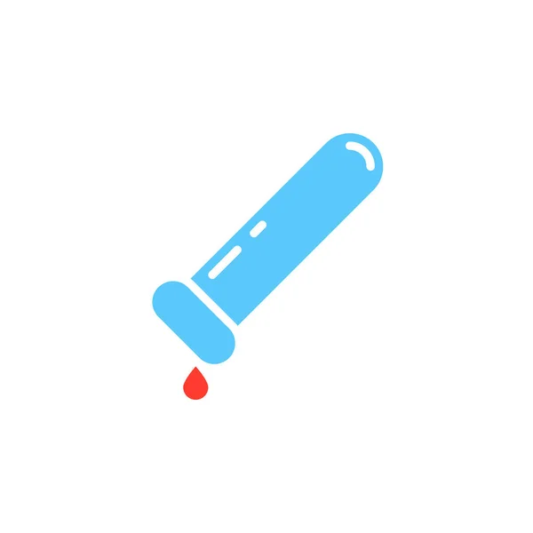 Test Tube Blood Sample Icon Vector Solid Logo Illustration Colorful — Stock Vector