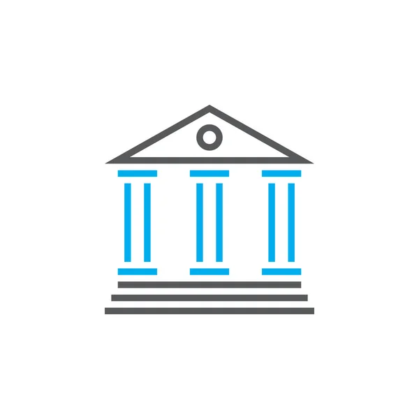 Значок Банківської Лінії Контурний Векторний Логотип Лінійна Піктограма Ізольована Білому — стоковий вектор