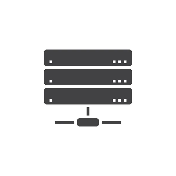 Server Simge Vektör Depolama Katı Logo Illüstrasyon Üzerinde Beyaz Izole — Stok Vektör