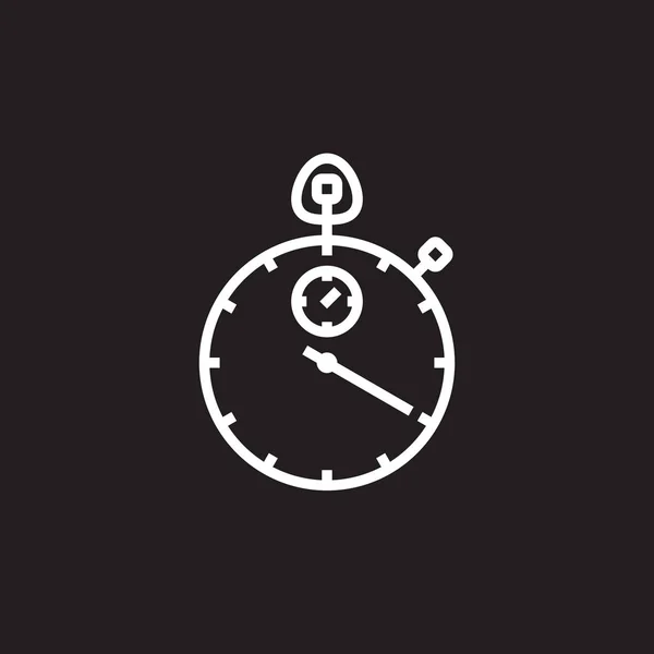 Kronometre Satırı Simgesi Anahat Vektör Işareti Doğrusal Sembol Siyah Izole — Stok Vektör