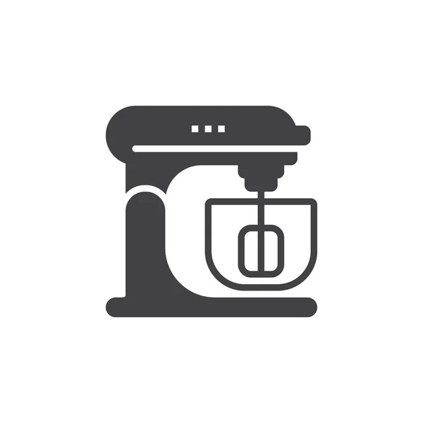 Stand Mixer Vector Icono Signo Plano Sólido Pictograma Aislado Blanco — Vector de stock