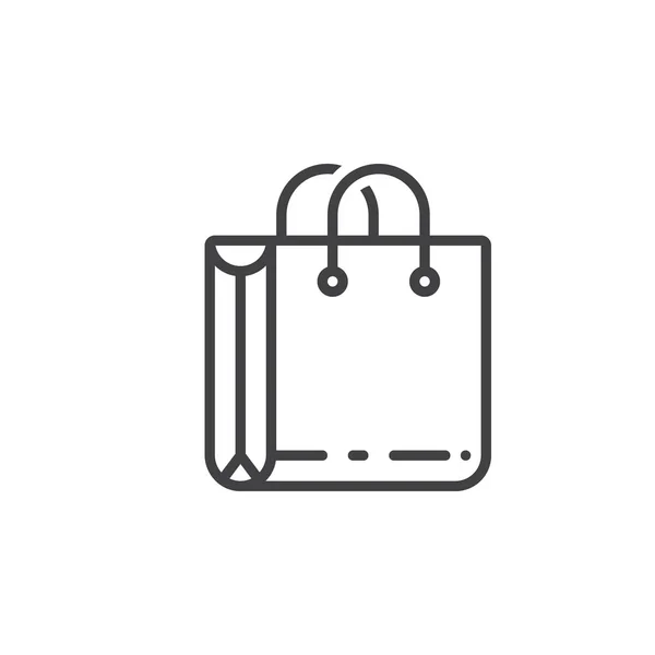 Icono Línea Bolsa Compras Signo Vector Contorno Pictograma Lineal Aislado — Archivo Imágenes Vectoriales