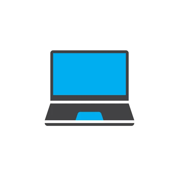 Vektorové Ikony Laptop Mobilní Počítač Solidní Logo Piktogram Izolované Bílém — Stockový vektor