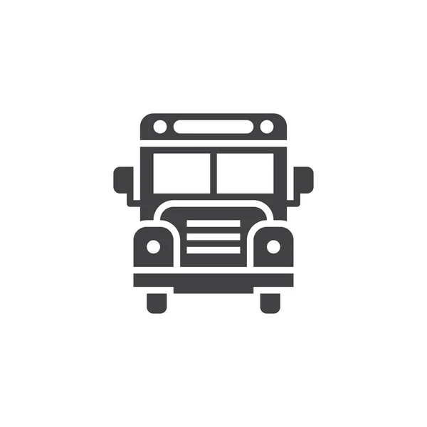 Vetor Ícone Ônibus Escolar Logotipo Sólido Pictograma Isolado Branco Pixel — Vetor de Stock