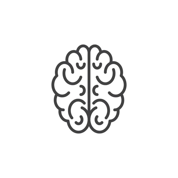 Піктограма Лінії Мозку Контурна Ілюстрація Векторного Логотипу Лінійна Піктограма Ізольована — стоковий вектор