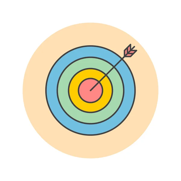 Țintă Pictogramă Linie Subțire Bullseye Umplut Contur Logo Vectorial Ilustrare — Vector de stoc