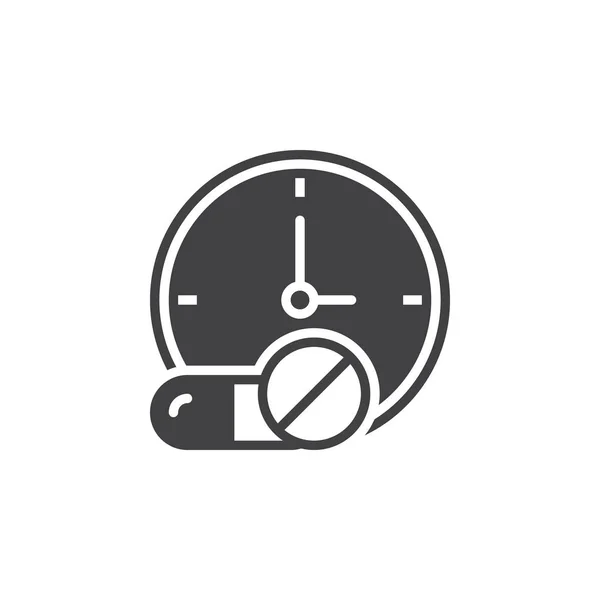 Tiempo Medicación Icono Icono Vector Ilustración Logotipo Sólido Pictograma Aislado — Vector de stock