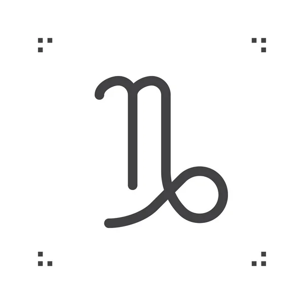 Capricorn Zodiac Vector Sign Horoscope Symbol Astrology Line Icon Linear — Stock Vector