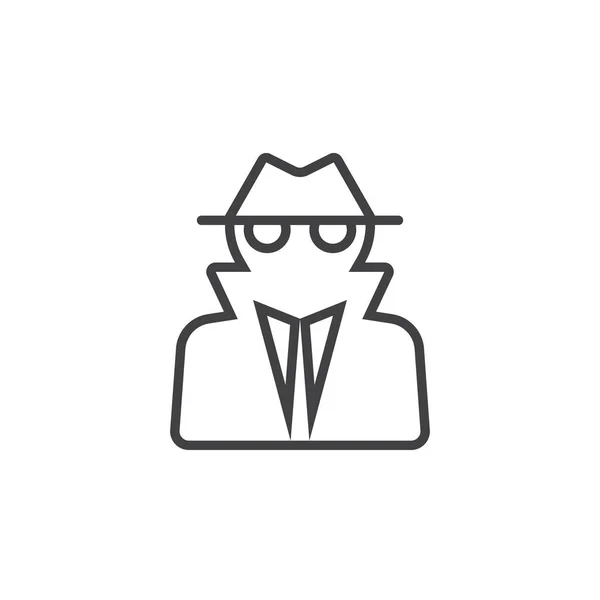 Spy Line Icon Thief Outline Vector Logo Illustration Linear Pictogram — Stock Vector