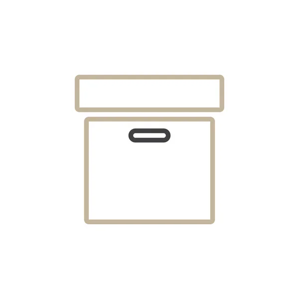 Arşiv Kutusu Satırı Simgesi Anahat Vektör Logo Illüstrasyon Doğrusal Piktogram — Stok Vektör