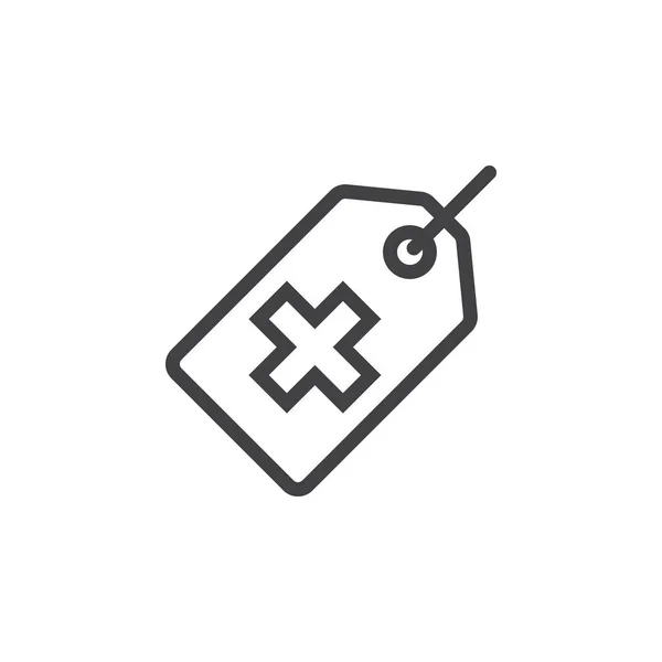 Health Tag Line Icon Outline Vektor Logo Illustration Lineares Piktogramm — Stockvektor