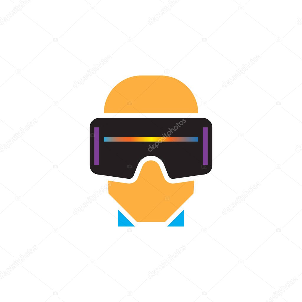 Virtual reality headset icon vector, vr glasses solid logo illustration, pictogram isolated on white
