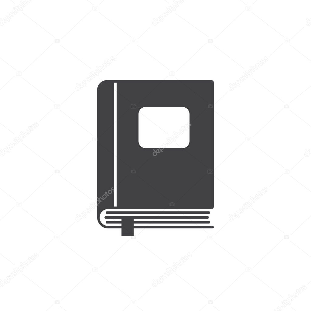 Closed book icon vector, solid logo illustration, pictogram isolated on white